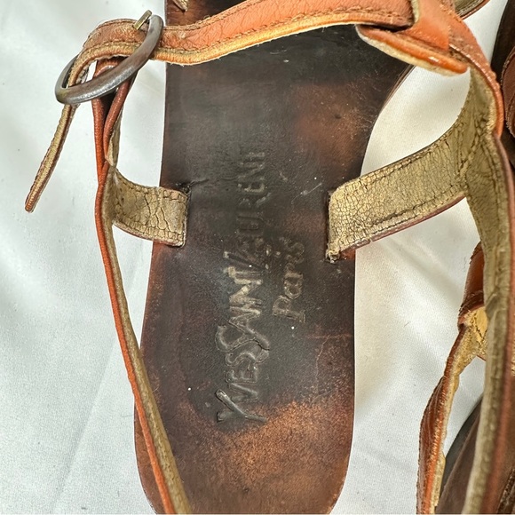 Yves Saint Laurent Leather Slingback Woven Vintage Sandals EU 37 US 6.5 - Picture 15 of 16